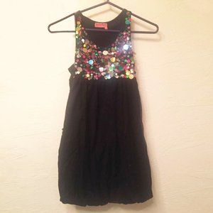 Havengirl Black Sequin Bubble Dress L